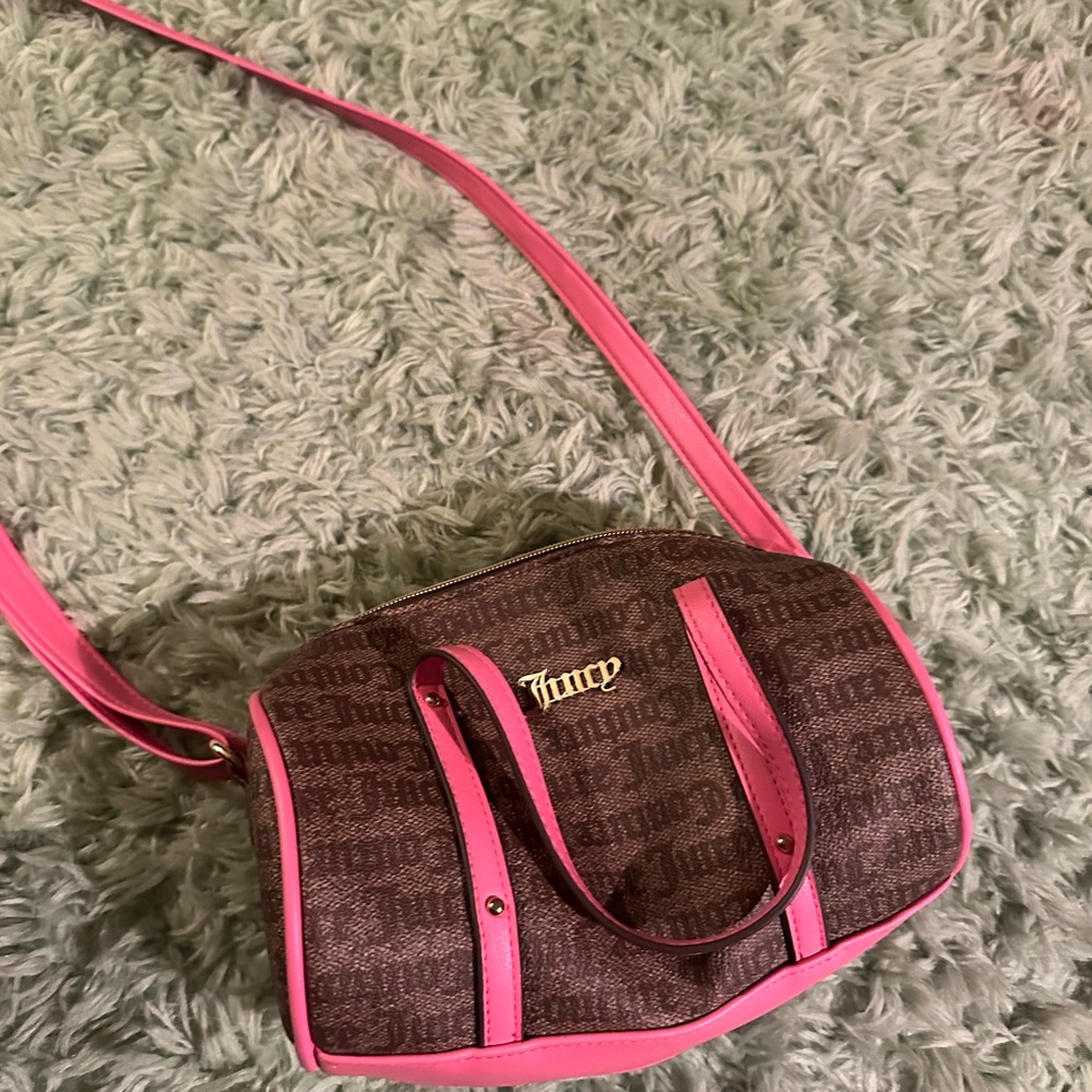 Juicy Couture Brown and Pink Crossbody Bag